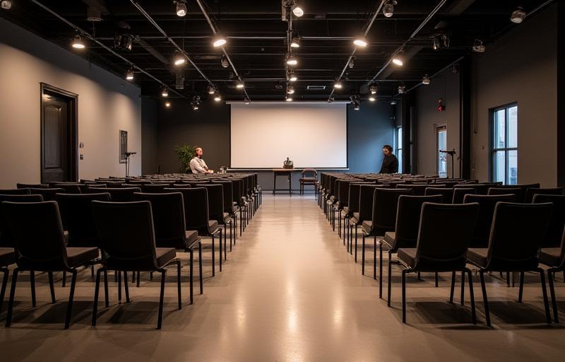 Image showing a workshop or event setup in a studio space.